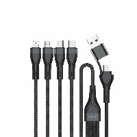 4smarts USB-C/A Multi-Ladekabel 4in2 1.2m. schwarz