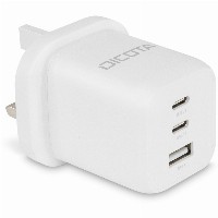 N Dicota Compact 3-Port GaN Wall Charger (65W) UK white