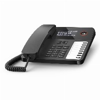 GIGASET DESK 600 schwarz schnurgebundenes Tisch- und Wandtelefon LC-Display 7 Direktwahltasten Telefonbuch Hrgertekompatibel