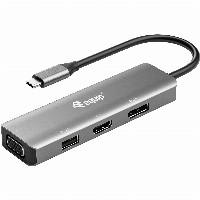 Equip Adapter USB-C -> HDMI/DisplayPort/VGA 4K/1080P/60Hz gr