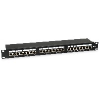 Equip Patchpanel 24x RJ45 Cat6 19″ FTP 1HE ISO/IEC schwarz