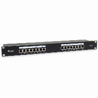 Equip Patchpanel 16x RJ45 Cat6 19″ FTP 1HE ISO/IEC schwarz