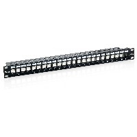 Equip Patchpanel 24x Cat6 19″ FTP 1HE Keystone Montage sw