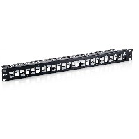 Equip Patchpanel 24x Cat6A 19″ FTP 1HE Keystone Montage sw