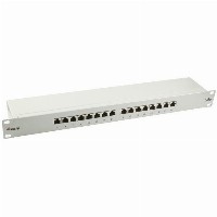 Equip Patchpanel 16x RJ45 Cat5e 19″ FTP 1HE hellgrau