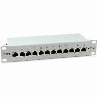 Equip Patchpanel 12x RJ45 Cat6A 10″ FTP 1HE Premium hellgrau
