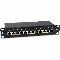 Equip Patchpanel 12x RJ45 Cat6A 10″ FTP 1HE Premium schwarz