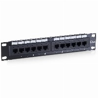 Equip Patchpanel 12x RJ45 Cat5e 10″ UTP 1HE ISDN schwarz