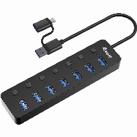 Equip USB-Hub 7-Port 3.2 ->7x3.2 5Gbps m.Netzteil sw