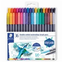 STAEDTLER Fasermaler Doppelspitze wasserverm.36ST