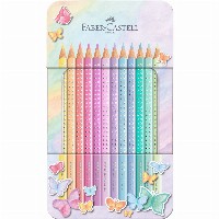 FABER-CASTELL Buntstifte Sparkle Pastell 12er Metalle.