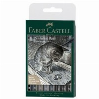FABER-CASTELL Tuschest. Pitt Artist Pen Grey&Black 8er