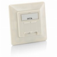 Equip Aufputz Frontplatte Cat6A 2x RJ45 RAL 9010 Reinweiß