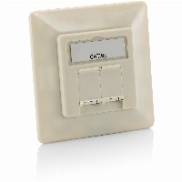 Equip Aufputz Frontplatte Cat6A 2x RJ45 RAL 1013 Perlweiß