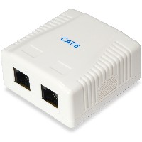 Equip Aufputzdose Cat6 2xRJ45 UTP RAL 9010 Reinweiß