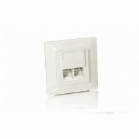 Equip Unterputzdose +Frontplatte 2xRJ45 Cat5e 45° RAL 1013