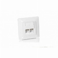 Equip Unterputzdose +Frontplatte 2xRJ45 Cat5e 45° RAL 9010