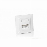 Equip Unterputzdose +Frontplatte 2xRJ45 Cat5e 45° RAL 1013