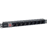 Equip Steckdosenleiste 19″(1HE)8fach IEC C14 1.8m Schalt. sw