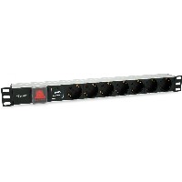 Equip Steckdosenleiste 19″(1HE)7fach mit Ü-Schutz + Schalt