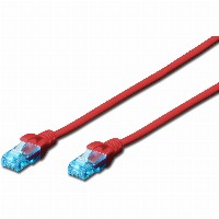 DIGITUS Patchkabel RJ45 U/UTP Cat5e 5.00m rot Hebelschutz