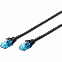 DIGITUS Patchkabel Cat5e U/UTP 2xRJ45 0,50m CCA schw Hebels. Polybeutel