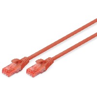 DIGITUS Patchkabel RJ45 U/UTP Cat6 1.00m rot Hebelschutz Polybeutel