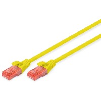 DIGITUS Patchkabel Cat6 U/UTP 2xRJ45 1.0m gelb Hebelschutz Polybeutel