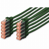 DIGITUS CAT 6 S/FTP Patchkabel, 10 Stück, 1m, grün