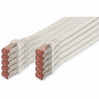 DIGITUS CAT 6 S/FTP Patchkabel, 10 Stück, 0,25m, weiß