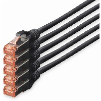 DIGITUS CAT 6 S/FTP Patchkabel, 5 Stück, 10m, schwarz