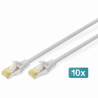 DIGITUS CAT 6A S/FTP Patchkabel, 10 Stück, 0,5m, grau
