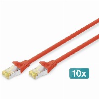 DIGITUS CAT 6A S/FTP Patchkabel, 10 Stück, 1m, rot
