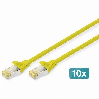 DIGITUS CAT 6A S/FTP Patchkabel, 10 Stück, 1m, gelb