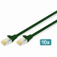 DIGITUS CAT 6A S/FTP Patchkabel, 10 Stück, 0,5m, grün