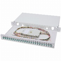 DIGITUS LWL Spleißbox 1HE bestückt 24x LC DX OM3 grau