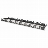 DIGITUS Patchpanel 0,5HE 24-Port Modular geschirmt schwarz