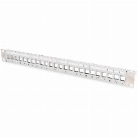 DIGITUS Patchpanel 1HE 24-Port Modular grau transp.-Beschri.