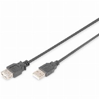 DIGITUS USB 2.0 Verlängerungskabel Typ A -A St/Bu 3.0m, sw