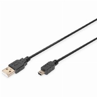 DIGITUS USB 2.0 Anschlusskabel Typ A -mini B St/St 1.0m, sw