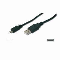 DIGITUS USB 2.0 Anschlusskabel Typ A -mikro B St/St 3.0m, sw