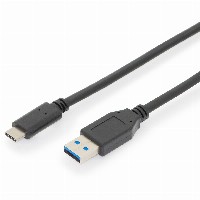 DIGITUS USB 2.0 Anschlusskabel Typ C -A St/St 1.0m, sw