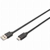 DIGITUS USB 2.0 Anschlusskabel Typ C -A St/St 3.0m, sw