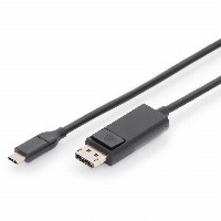 DIGITUS USB C Adapterkabel Typ C -DP 32,4GB St/St 2.0m, sw