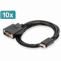 DIGITUS DisplayPort - DVI Adapterkabel, 10er Pack, 2m, sw