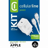 Cellularline USB-C Charger Kit fr Apple 30W PD White