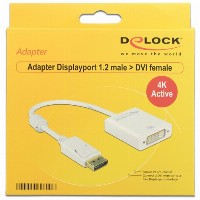 DELOCK Adapterkabel DisplayPort 1.2 Stecker > DVI 24+5 Buchse weiss 4K Aktiv
