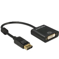 DELOCK Adapterkabel DisplayPort 1.2 Stecker > DVI 24+5 Buchse schwarz 4K Passiv