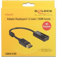 DELOCK Adapterkabel DisplayPort 1.2 Stecker > HDMI Buchse schwarz 4K Passiv