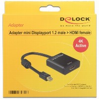 DELOCK Adapterkabel mini DisplayPort 1.2 Stecker > HDMI Buchse schwarz 4K Aktiv